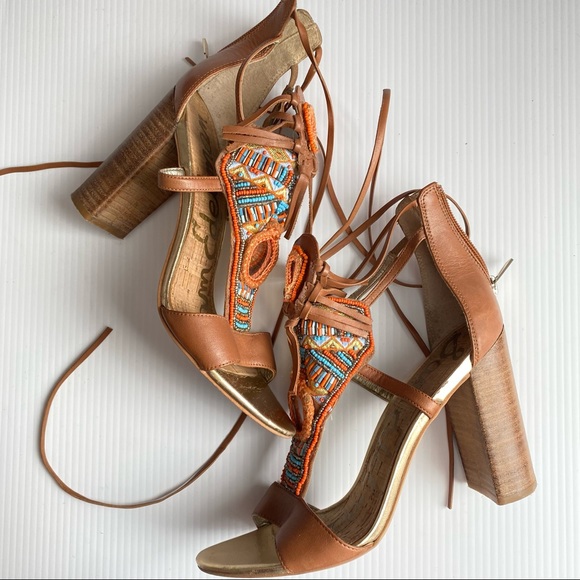 Sam Edelman | Yvette | Tribal Beaded Block Heels - Picture 3 of 10